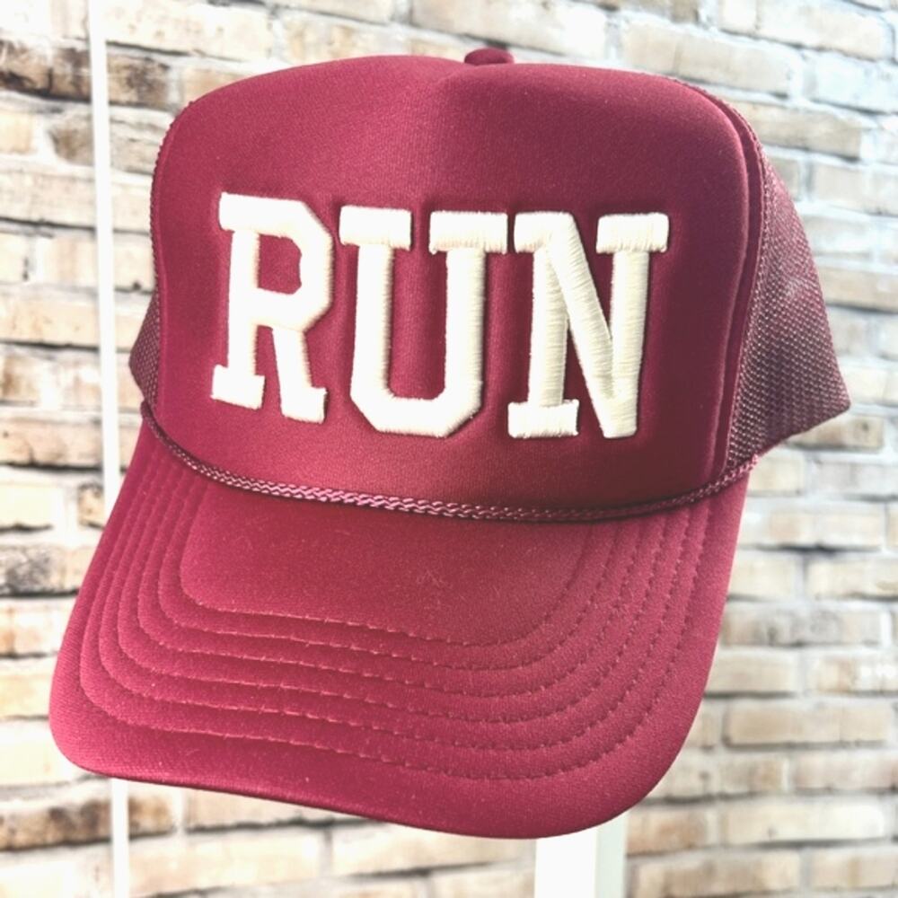 "RUN" Mesh Back Trucker Ball Cap Hat, Reseller Collection